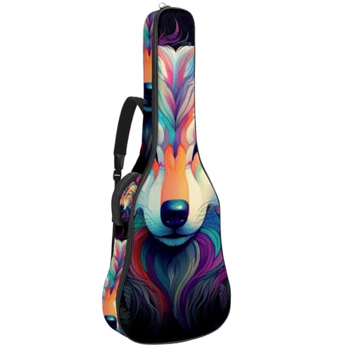 JRHEJTFZ Housse pour guitare acoustique de 1,9 cm d’épaisseur – Imperméable – Durable et élégant – Motif loup de dessin animé avec fleur violette, Multicolore., 42.9×16.9×4.7 in, Motif imprimé - Les Beatles, Paul McCartney, John Lennon, RIngo Starr, George Harrison JRHEJTFZ Housse pour guitare acoustique de 1,9 cm d'épaisseur - Imperméable - Durable et élégant - Motif loup de dessin animé avec fleur violette, Multicolore., 42.9x16.9x4.7 in, Motif imprimé