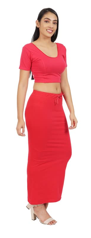 Image of Lycra Blend Cotton Saree Shapewear Petticoat for Women and Girls, Skirts Shapewear Dress for Saree
