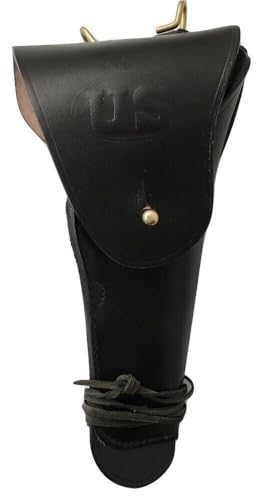 Leather US WW2 Style M1916 .45 Holster Utility Holster for Colt M1911 and Similar Semi Autos-Black Color