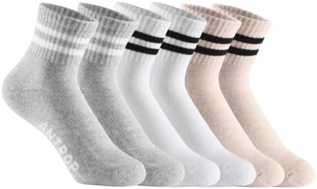 Antrop Women Quater Crew Athletic Running Cotton Cushion Socks (6 Pairs)