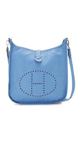 Hermes Womens Pre-Loved Blue Epsom Evelyne III PM Bag Blue One Size