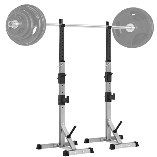 Yaheetech Soporte para Barra de Pesas Soporte de Sentadillas y Musculacion Rack Barra Levantamiento Gimnasio Ajustable Altura,Carga Máxima 300 kg