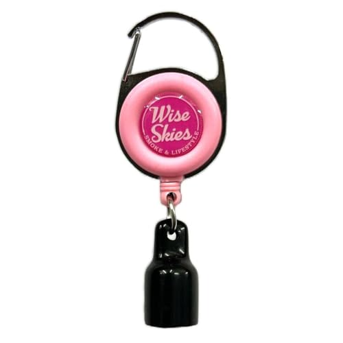 Wise Skies Black & Pink Lighter Leashes Compatible With Clipper Re-Useable Lighters For Smoking Lighter Accessories Storage (Pink One Size)