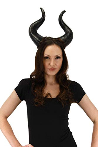 elope Pair of Maleficent Costume Horns - Foam with Clear Elastic Cord One Size Fits Most - Standard - Black