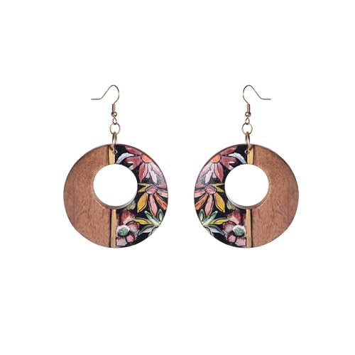 Image of Handcrafted Boho & Ethnic Earrings for Women - Wooden & Brass Statement Designs in Loop, Swing & Motif Styles