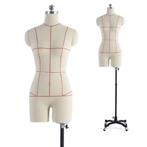 maniquí Costura Mujer Maniquí Pinnable para Coser Ropa, Formas de Vestido de Talla Grande, Maniqui Sastre Maniqui Modista sobre Ruedas, Maniqui Blanco Mujer Costura,XXXL92