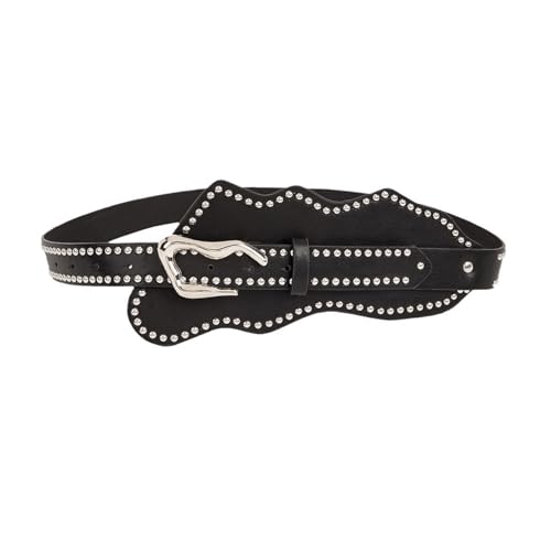 Irregular Pin Buckle Belt Aesthetic Corset PU Waistband For Dress Shirt Daily And Formal Wear Rivet Studded Cincher Belt