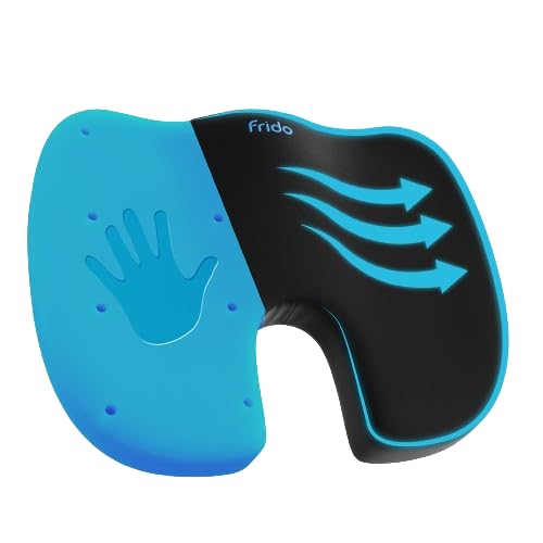 Frido Ultimate Coccyx Seat Cushion with Orthopedic Memory Foam,for Tailbone&Lower Back Pain Relief,Ergonomic U-Shaped Hip Support Pillow for Chairs,Car Seat,Floor,Made in India,Upto 60 Kg,Black