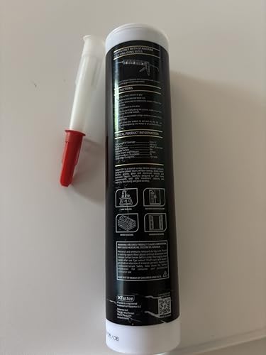 Image of XFasten Silicone Sealant Waterproof Black Cartridge, 10.1 oz (4-Pack) Black Caulking Silicone Adhesive Sealant Cartridge for RV, General Use, Window, Door, Glass, Automotive Leak Sealing