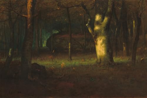 Toile Coucher de soleil dans les bois George Inness pour salon chaleureux