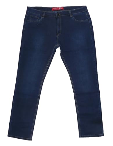  Fantasy Jeans Lungo Gamba Dritta No Slim Taglie Grandi Elasticizzato Cotone Uomo (58 IT Uomo, Denim Jeans)