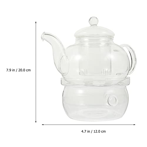 UPKOCH Tetera de Vidrio con Tazas Y Candelabros de Agua Transparente Calentador de Caldera Biberina de Botella de… - Imagen 6