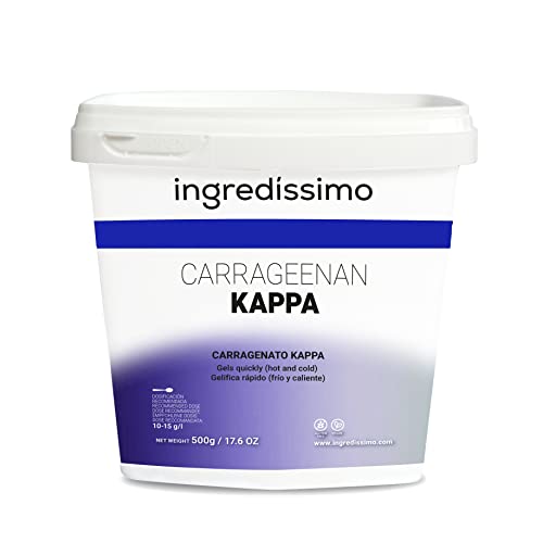 INGREDISSIMO - Carragenato Kappa, 500 g, Gel Firme y Rápido, Textura de Carragenato Puro, Polvo Gelificante y Espesante, Producto Vegano y sin Gluten, Color Beige, sin Sabor y sin Olor, para Recetas