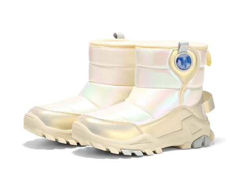 Haloumoning Girls Snow Boots Waterproof Anti-Slip Fur Lined Outdoor Winter Shoes for Little/Big Kids4