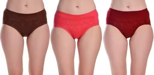 Soft Cotton Blend Women Non Padded Panty Set with Comfortable Support for Daily Use Pack of 3 Multi 1 2XL-picture-32