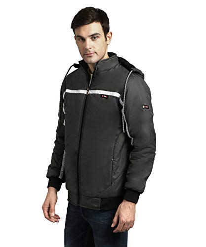Image of Christy World Men's Regular fit Jacket (FULLJCKET MNS 041 DARKGRY L Dark Grey Large)