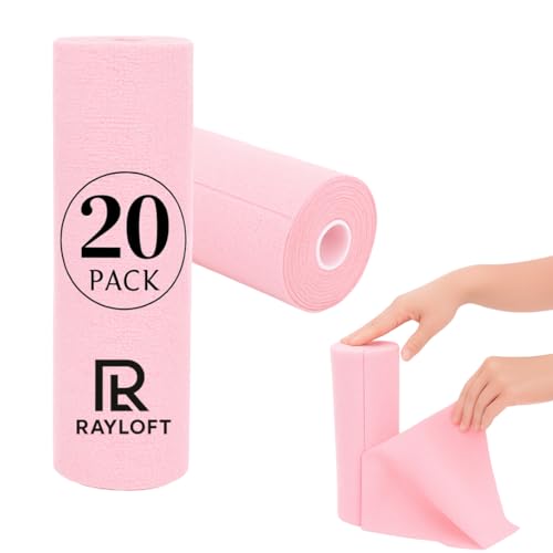 Image of Microfiber Cleaning Cloth Roll - 20 Reusable Washable Pre-Cut Towels | Tear-Away Kitchen Cleaning Cloth for Counters, Glass, Utensils, Appliances, & Home Surfaces - 25x25 cm Pink