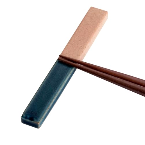 トランパラン り 箸置き カトラリーレスト 美濃焼 日本製 単品 掛け分けタイプ (リバーネイビー)