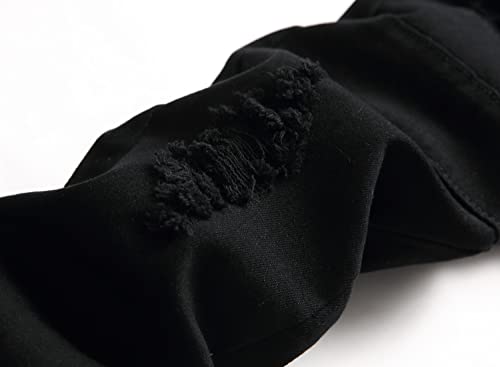 Boy's Stylish Moto Biker Ripped Distressed Skinny Fit Stretch Fashion Denim Jeans4