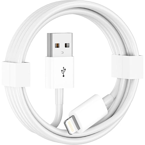 Image of KALIAT Original USB-A To Lightning Fast Charger Cord For iPhone 14, 13, 12, 11, XR, X, 8, 7, SE, Ipad, Airpods A- High-Speed Charging & Sync Wire A- 1M, White