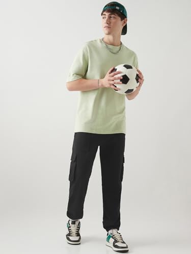 Image of Bewakoof Air 1.0 Men's Solid Oversized Fit Poly Cotton Cargo Joggers