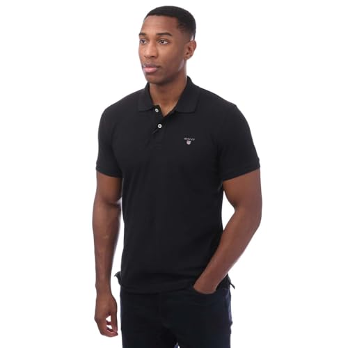 Gant Herren Reg Contrast Pique Rugger Polohemd, Grey Melange, M EU – Ansicht 5