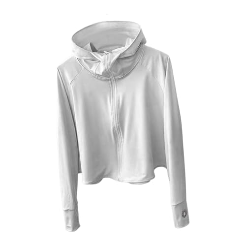 Chemise anti-UV femme à capuche et zip veste de sport légère pour marche et course