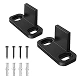 ZEKOO 1 Pack Barn Door Floor Guide,No Groove Adjustable Closet Door Guide Use for Barn Door,Floor Mount Sliding Door Bottom Guide,Fit for Different Thick of Door Black