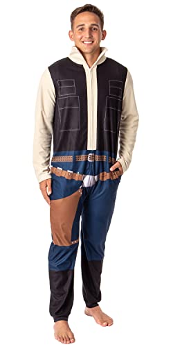 Star Wars Mens' Movie Film Han Solo Character Costume Footless Sleep Union Suit (Large/X-Large)
