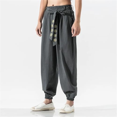 Men Pants Loose Harajuku Trousers Traditional Harem Embroidered Pants3