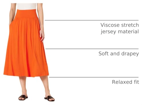Image of Amazon Essentials Women's Jersey Pull On Midi Length Skirt