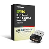 Edimax *New* 2-in-1 Wi-Fi 4 + BLE Adapter, N150 + Bluetooth v4.2 (2.6X Faster) + Low Energy (LE) Combo for PC, Wireless Nano USB Dongle, Supports Windows 10/11, Linux, EW-7611ULB V2