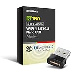 Edimax *New* 2-in-1 Wi-Fi 4 + BLE Adapter, N150 + Bluetooth v4.2 (2.6X Faster) + Low Energy (LE) Combo Adapter for PC, Wireless Nano USB Adapter Dongle, Supports Windows 10/11, Linux, EW-7611ULB V2