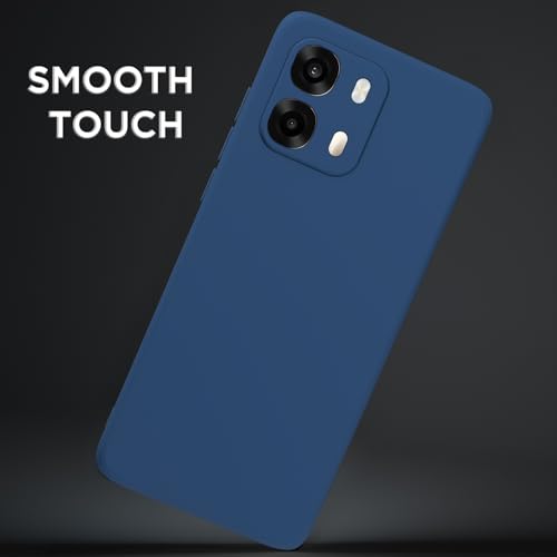 Image of Outlouders Back Cover for Oppo A6 Pro 5G | Camera Protection | Durable Soft Matte Silicone Bumper Case (Blue)