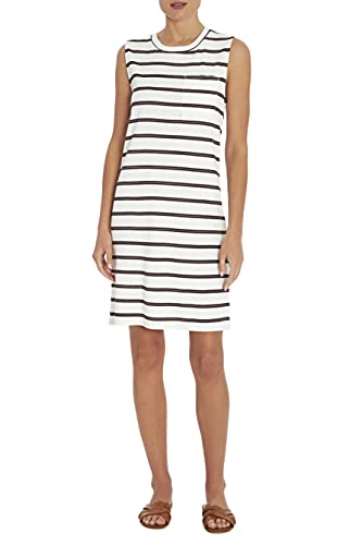 Three Dots Women's Long Weekend Tank Dress, Black Pristine Stripe, Small #TOP20