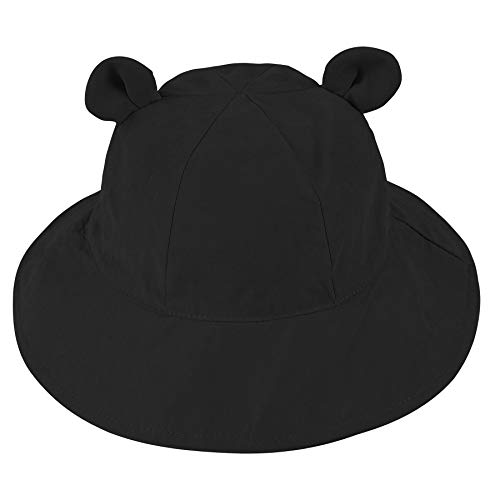 Zando Baby Sun Hat Bucket Hat Wide Brim Beach Caps Toddler Hats For Boys With Bear Ears Infant Summer Hat For Girls Black 6-12Months #TOP1