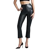 commando - Faux Leather Cropped Flare Leggings | High-Rise, Raw-Cut Hem | Sculpting Yet Flexible & Soft | Machine Washable Black