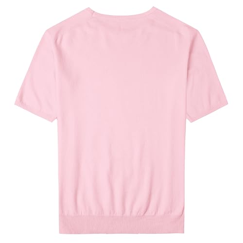 Betusline Mens Crew Neck Short Sleeve Wool Blend Sweater Pullover Basic Knit Tee2