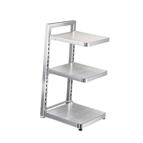 Fenteer Pot Pan Rack Standing Pot Rack Adjustable Heavy Duty Kitchen Organizer Storage Stand for Cabinet Home Accessories Countertop, 3 Tier
