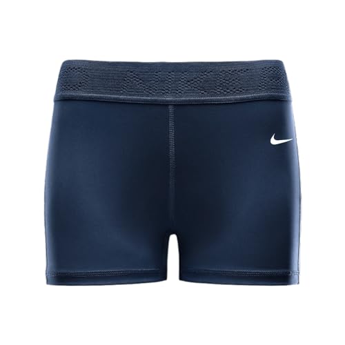 Nike W NP DF Mr 3in Mesh Short Pantalones Cortos, Armory Navy/White, Small para Mujer