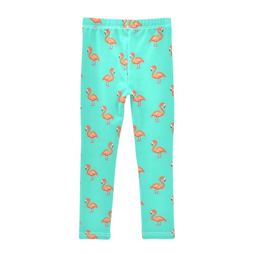 Lovely Simple Flamingo Girls Leggings Soft Comfortable Athletic Leggings Dancing Pants for 4-10 Years2
