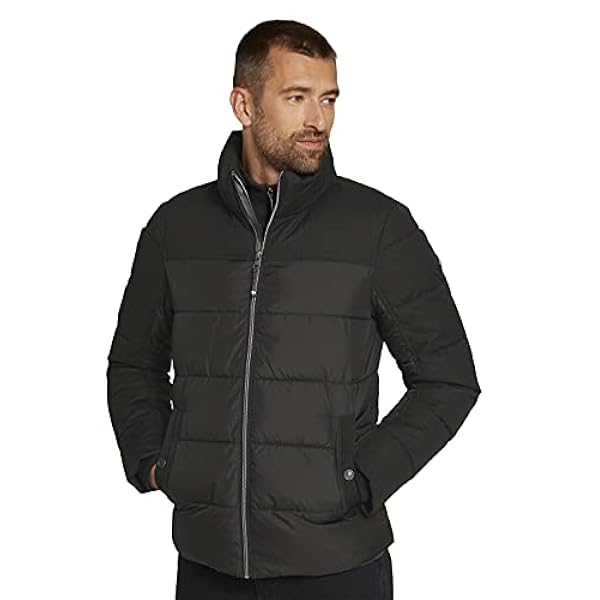 TOM TAILOR Uomini Gewatteerde bufferjas met contrasterende ritssluiting