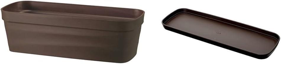 Yamato Plastic Fragler Planter Type 40 4.0 L Dark Brown & Fragler Planter Saucer for 40 Type Dark Brown [Buy Set]