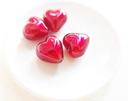 Amazon ベネチアンガラスビーズ 赤８ミリ ハート アクセサリーパーツ 通販