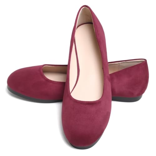 Image of Dear Time Women's Flats Comfortable Slip On Ballet Flats Soft Solid Casual Shoes