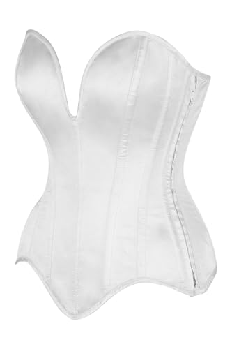 Image of Daisy Corsets Satin Overbust Corset Top for Women. Lingerie, Bustier, and Plus Size. Steel Boned Cincher - Zipper and Lacing