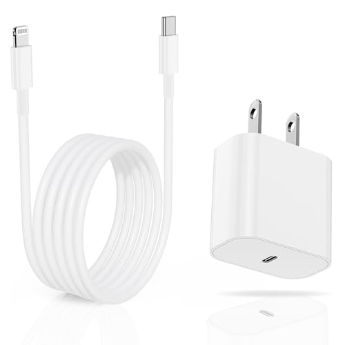 iPhone Charger Fast Charging Block,[MFi Certified] Wall Charger Plug and 6ft USB C to Lightning Cable Cord, Type C Power Adapter Cube Brick Box for iPhone 14 Pro Max/14/13 Pro/12 Mini/12/11/iPad