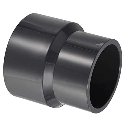 PATIKIL PVC Reducer Pipe Fitting 3.5x3 Inch Socket, Straight Coupling Adapter Connector, Grey, 3.5x3"