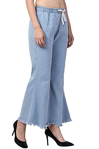 Image of Magic Women's & Girls Regular Fit Jeans Casual Denim Palazzo Style Side Desgin (Light
