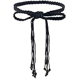 Ceinture en corde de coton faite à la main:la ceinture pour femme Boho est en coton, doux, confortable, flexible, pliable, robuste et durable, pas facile à casser ou à s'estomper, réutilisable, adapté à un usage quotidien